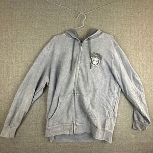 Marvel Black Panther Zip Up Hoodie Youth XL Grey Acid Wash Graphic